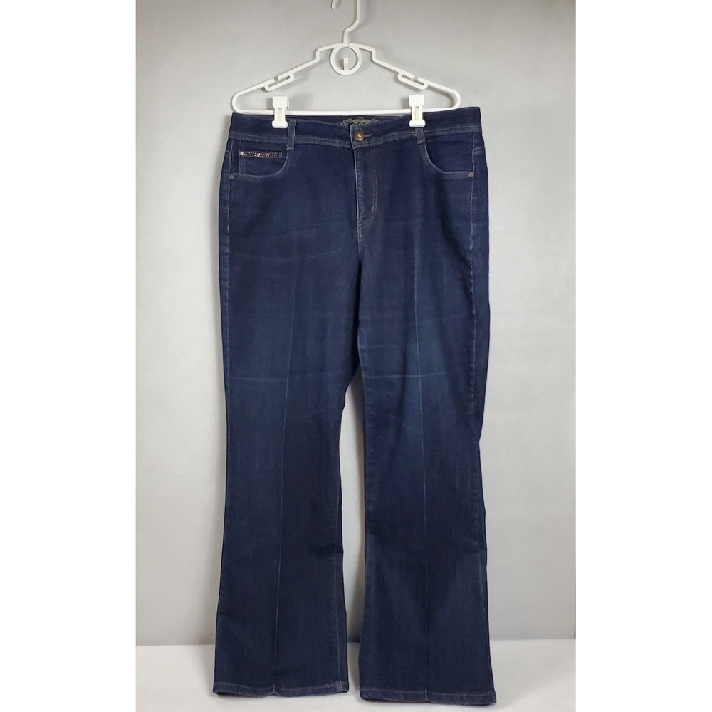 Hannah Denim Women's Size 18W Dark Wash Bootcut Embellished Jeans